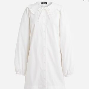 J. Crew Classic White Ruffled Collar Shirt